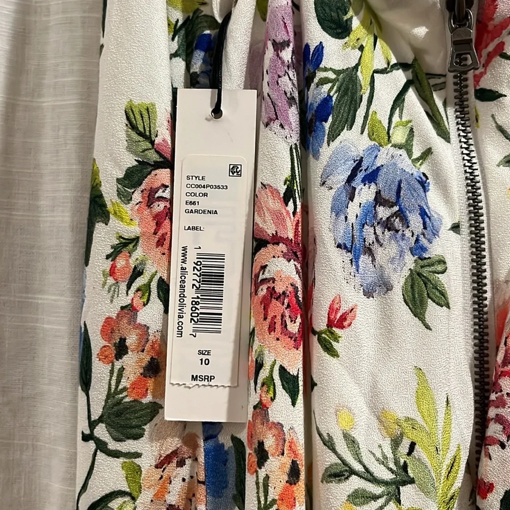 NWT Alice + Olivia Gardenia Floral Harmony Midi Slip Dress